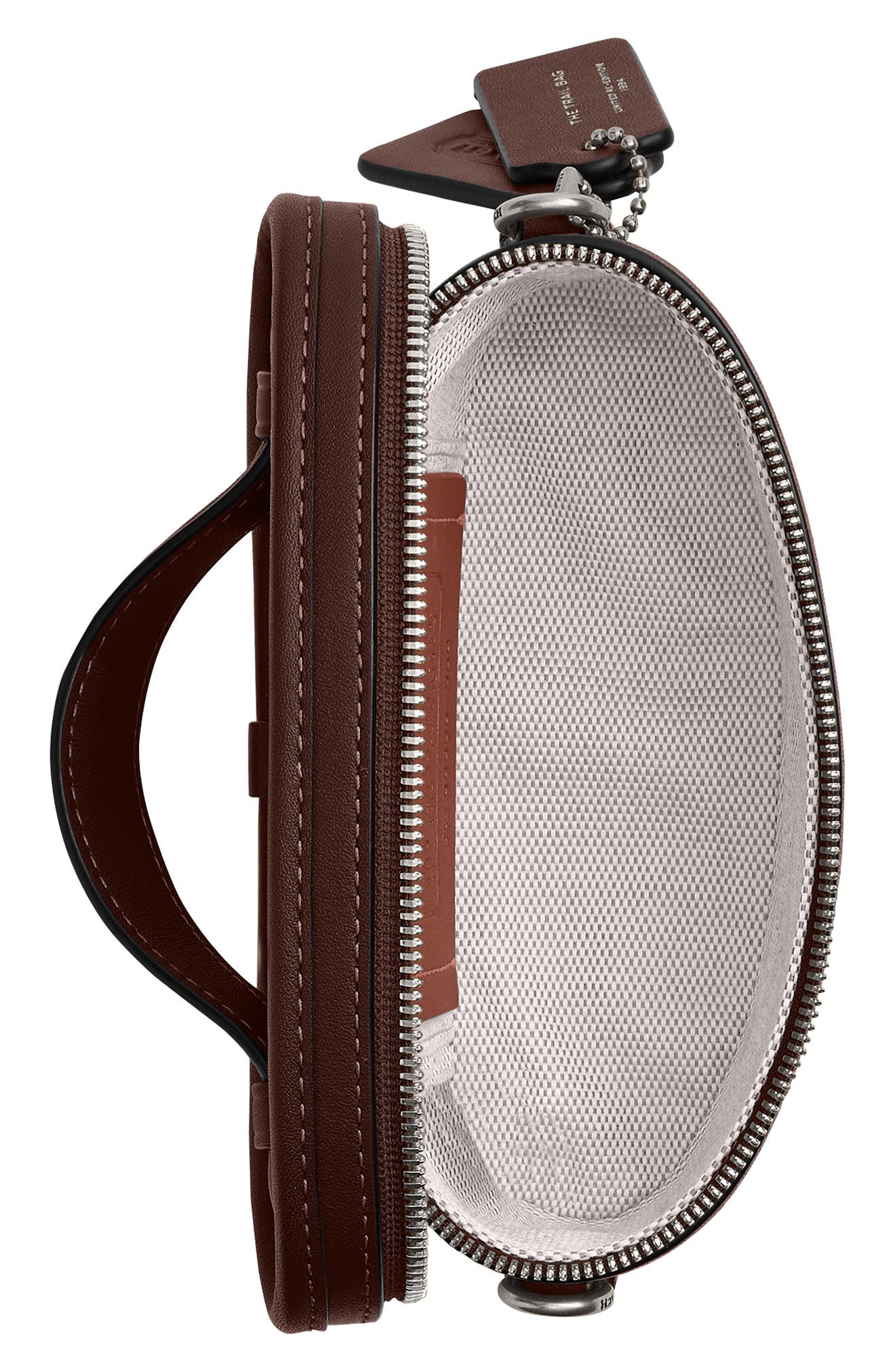 COACH Trail 15 Leather Crossbody Bag, Alternate, color, Maple