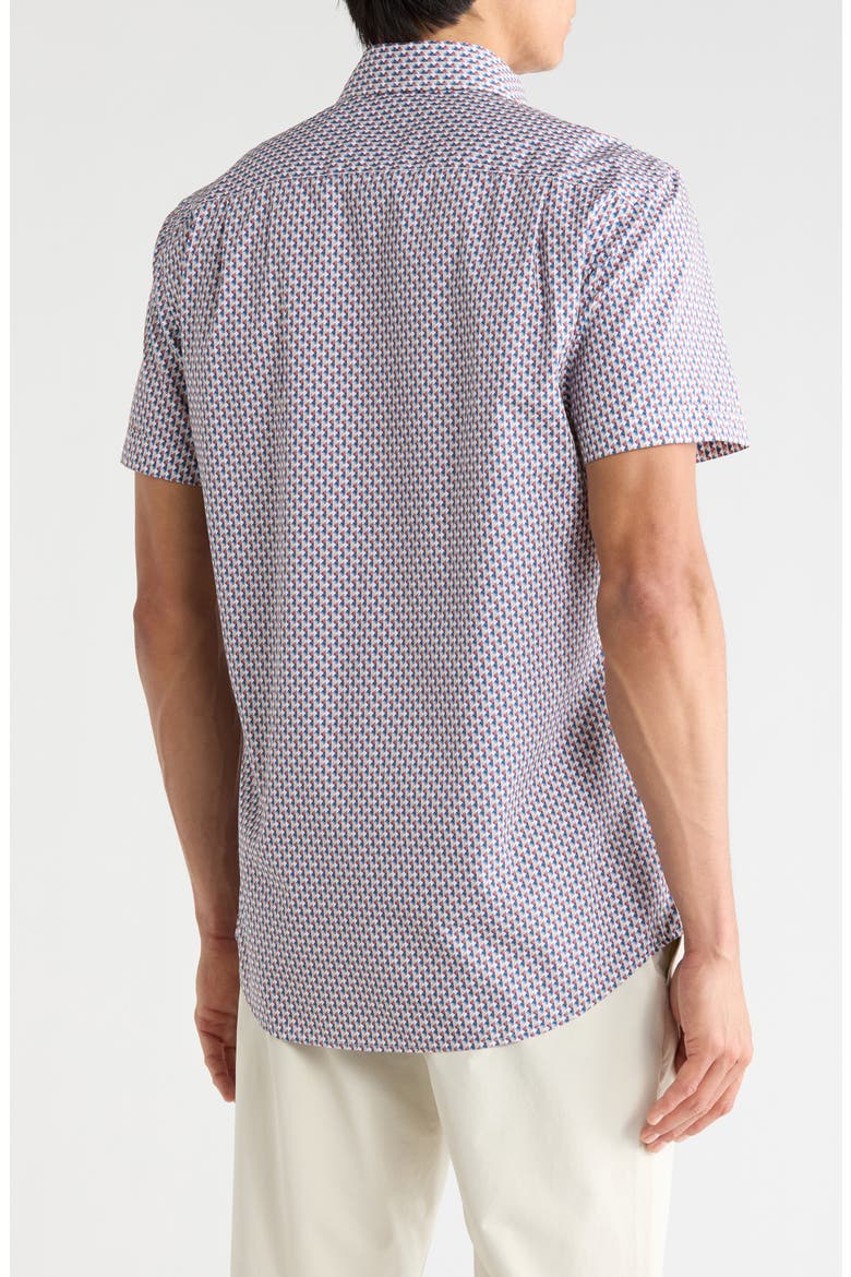 Drews Avenue Sports Fit Short Sleeve Button-Up Shirt, Alternate, color, TWILIGHT