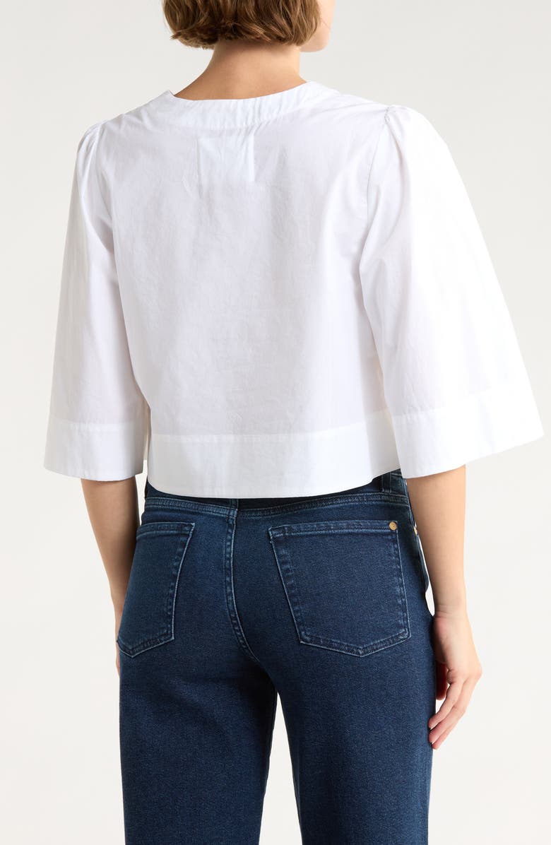 CISSA The Lady Puff Sleeve Wrap Top, Alternate, color, Optic White