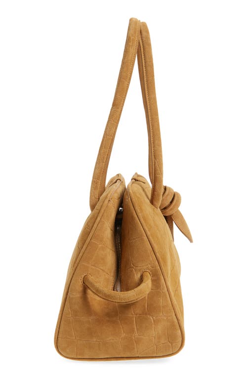 Jacquemus Le Turismo Crocodile-effect Suede Shoulder Bag In Camel