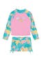 Floral Long Sleeve Two-Piece Rashguard Swimsuit