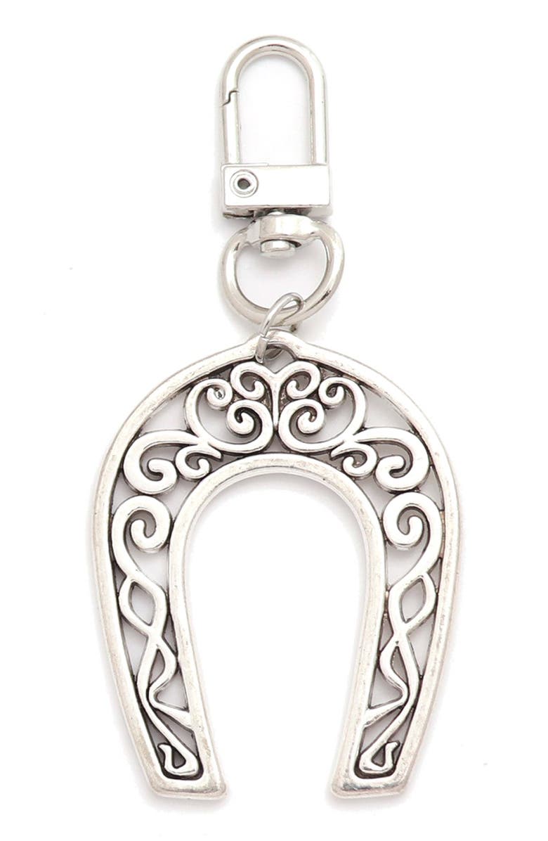 Petit Moments Horseshoe Keychain, Main, color, Silver