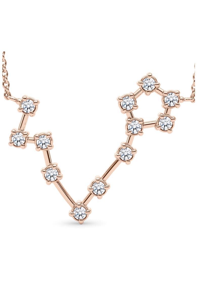 Pisces Constellation Lab Created Diamond Necklace, Alternate, color, 18K ROSE GOLD