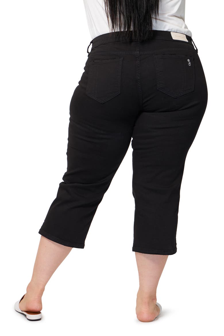 Straight Leg Capri Jeans, Alternate, color, SOLID BLACK
