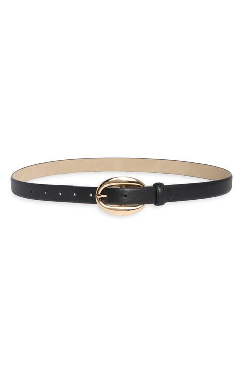 Oval Center Bar Buckle Belt