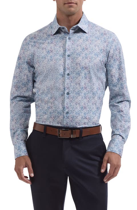 James OoohCotton® Leaf Print Button-Up Shirt