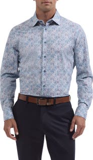 Bugatchi James OoohCotton® Leaf Print Button-Up Shirt
