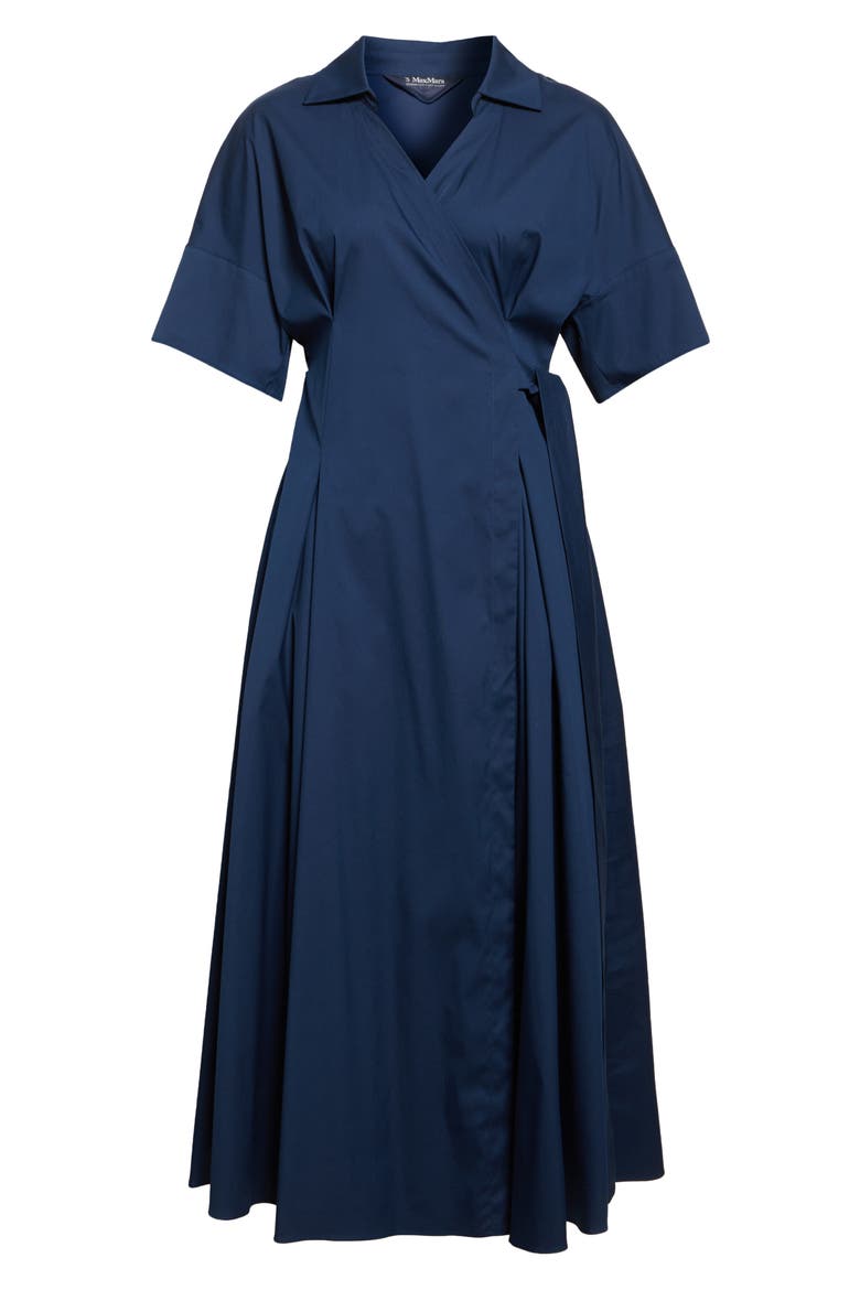 Sarah Stretch Poplin Wrap Shirtdress, Alternate, color, CORNFLOWER BLUE