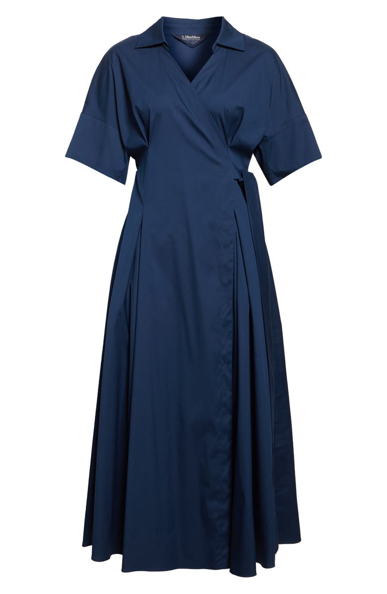 Max Mara Sarah Stretch Poplin Wrap Shirtdress, Alternate, color, Cornflower Blue