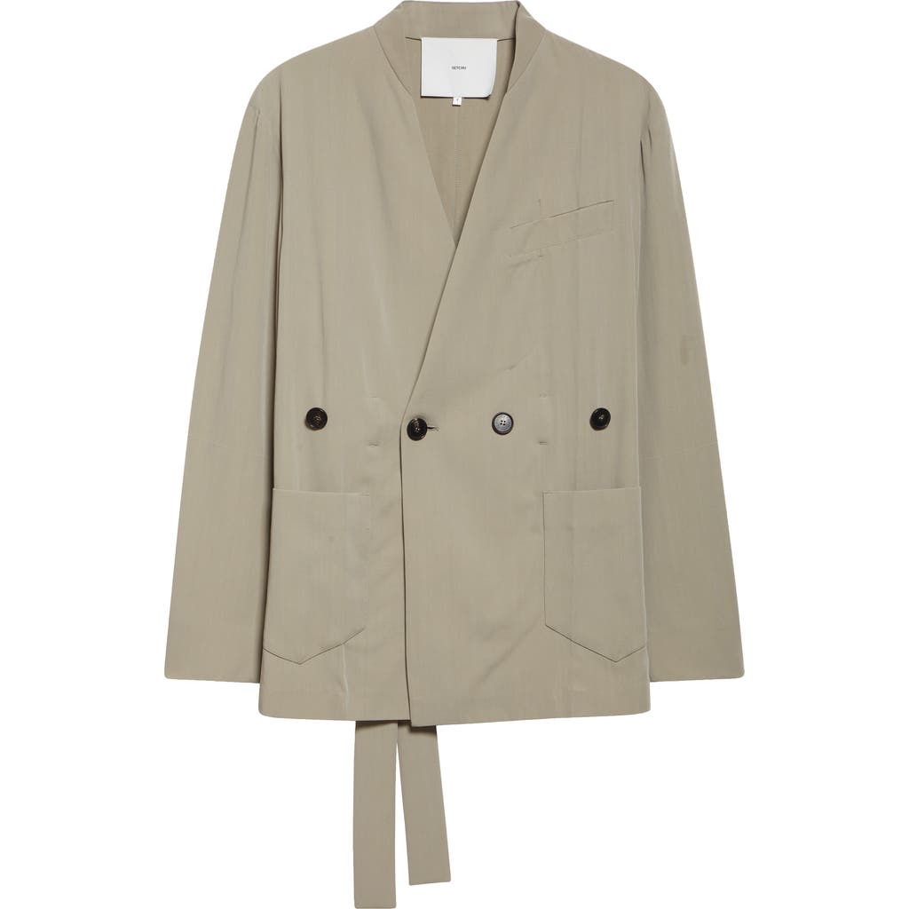 SETCHU SETCHU ORIGAMI BELTED VIRGIN WOOL & COTTON JACKET
