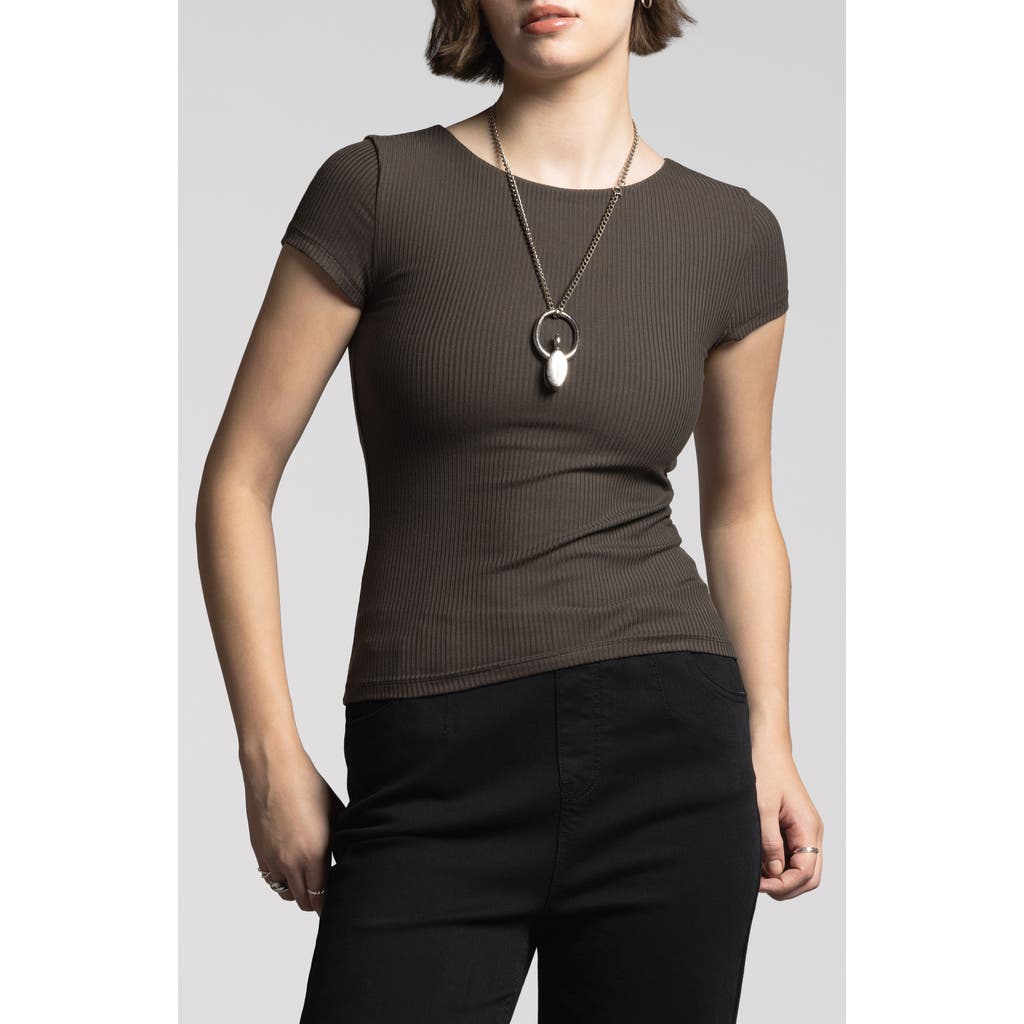 Weekend Los Angeles Charlene Rib Top In Black Brown