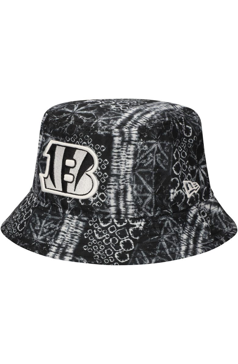 New Era Men's New Era Black Cincinnati Bengals Shibori Bucket Hat, Alternate, color, Black