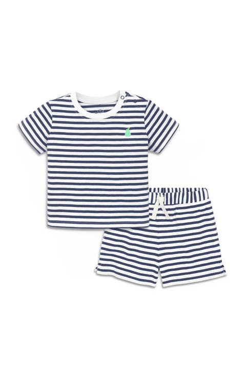 Baby Stripe Embroidered Set