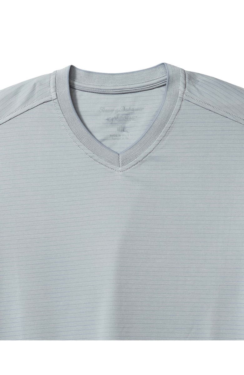 Tommy Bahama Bay Stripe IslandZone<sup>®</sup> V-Neck Performance T-Shirt, Alternate, color, Anchor Grey