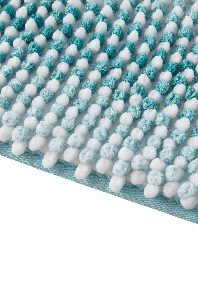 VCNY HOME Heathered Stripe Memory Foam Bath Rug, Alternate, color, Teal