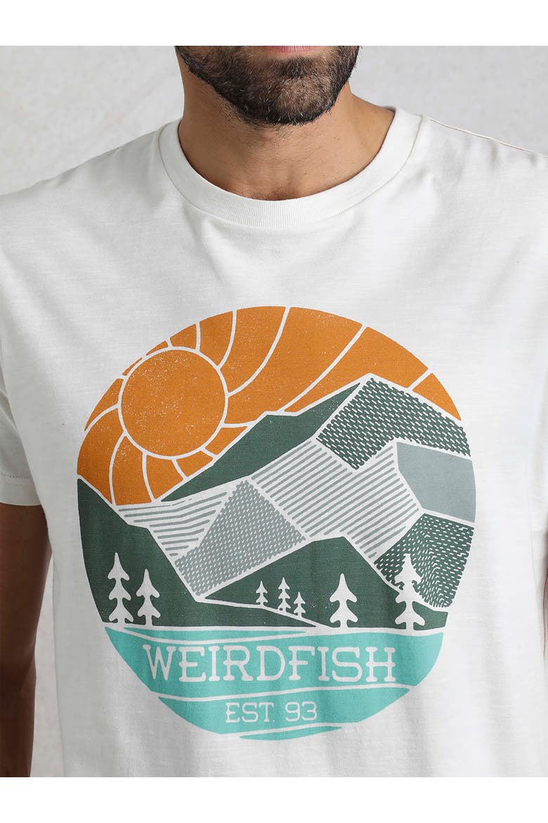 Foothills Front Print T-Shirt, Main, color, Dusty White