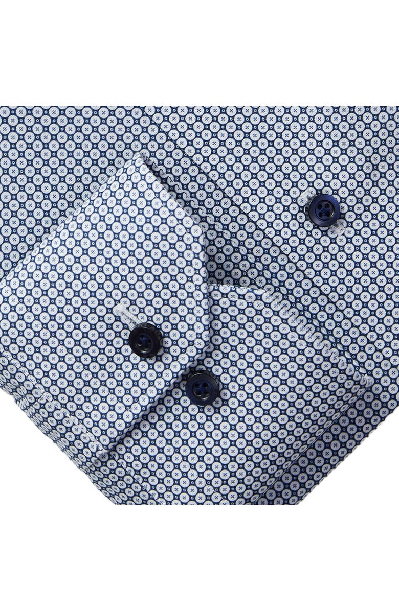 Emanuel Berg Geometric Poplin Modern Fit Stretch Dress Shirt, Alternate, color, Medium Blue