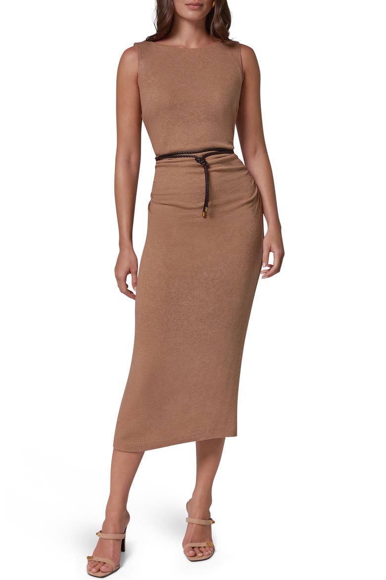 Knit Sheath Dress, Main, color, CAMEL