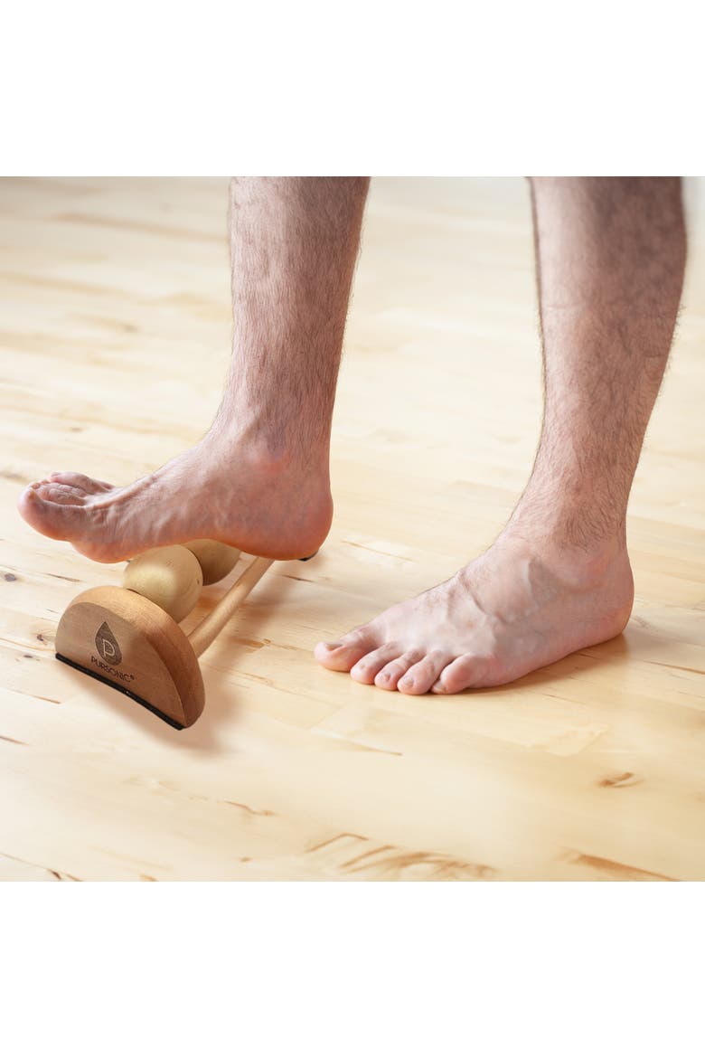 All Natural Wooden Foot Massager Roller, Alternate, color, Beige