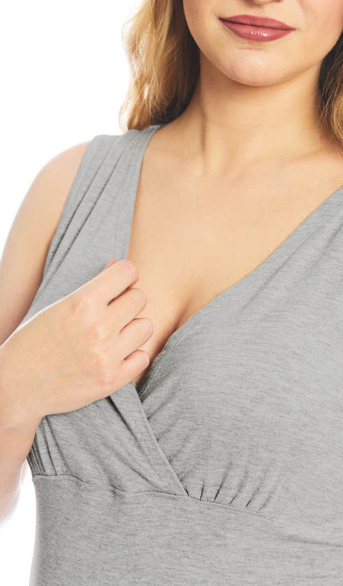 Everly Grey Analise During & After 5-piece Maternity/nursing Sleep Set For Mom & Baby In Gray