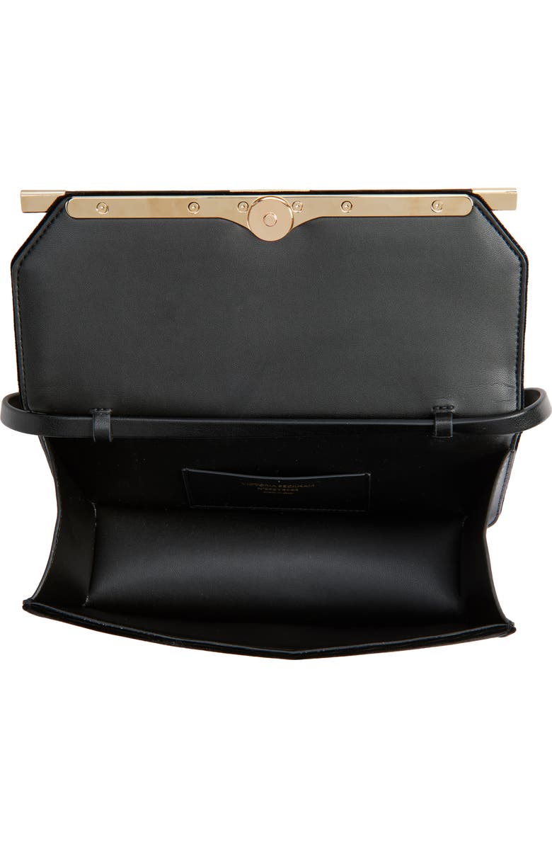 Victoria Beckham 202 Leather Clutch with Strap, Alternate, color, Black
