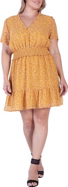 Standards & Practices Floral Short Sleeve Fit & Flare Dress