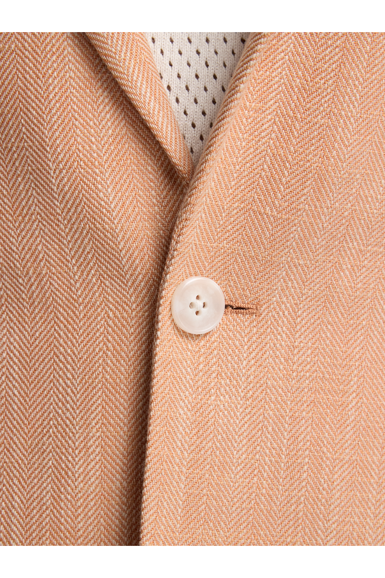 Cotton Blend Herringbone Single Breasted Notch Lapel Sport Coat, Alternate, color, Melon