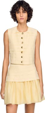 SANDRO Pleated crop top