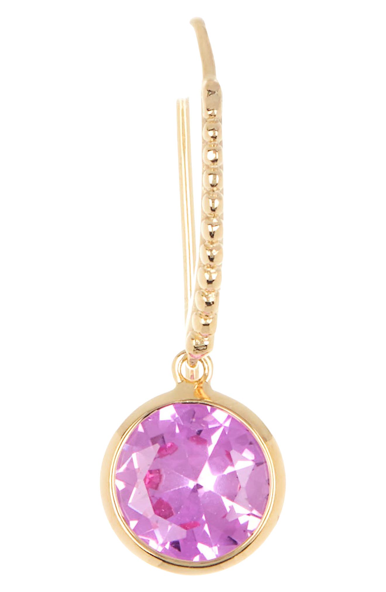 Judith Ripka 14K Gold Plated Sterling Silver 9mm Round Blue Topaz Drop ...