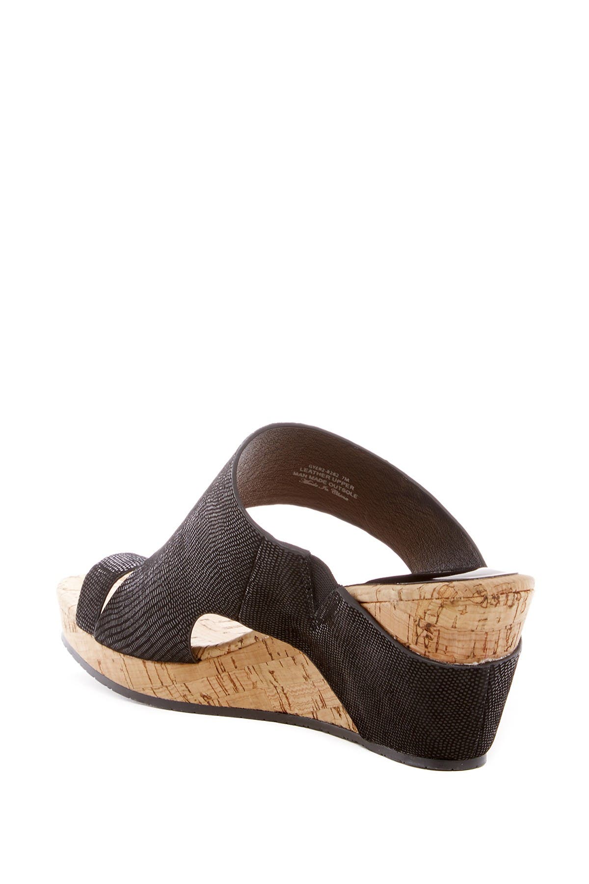 Donald Pliner Gyer Leather Wedge Sandal, Alternate, color, Black/Black