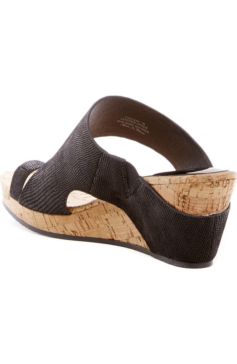 Donald Pliner Gyer Leather Wedge Sandal, Alternate, color, Black/Black