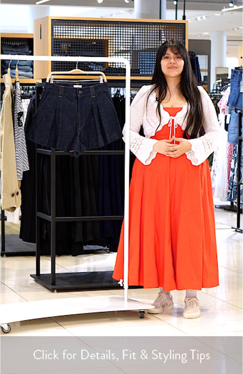 The Structural Pleated Denim Shorts, sales video thumbnail