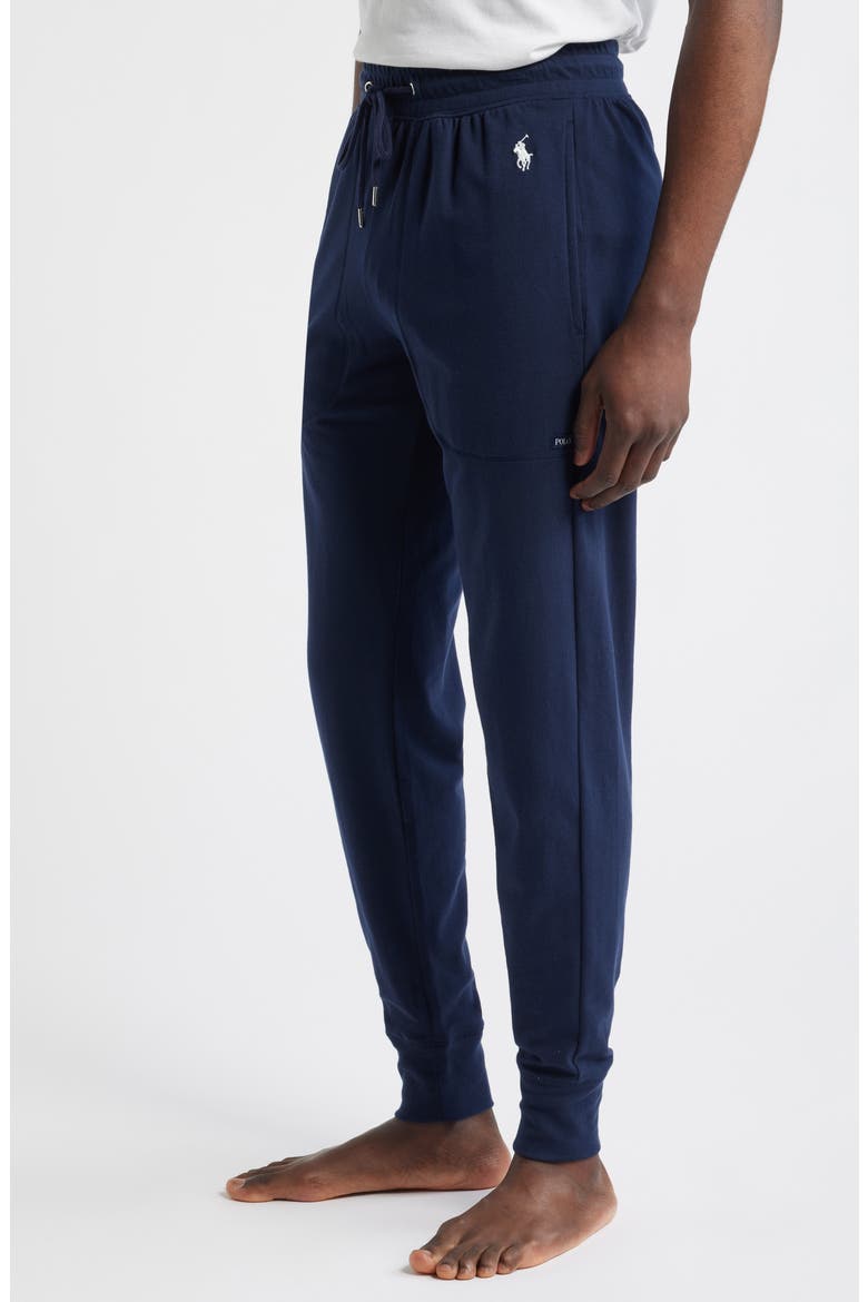 Featherweight Cotton Blend Pajama Joggers, Alternate, color, NAVY