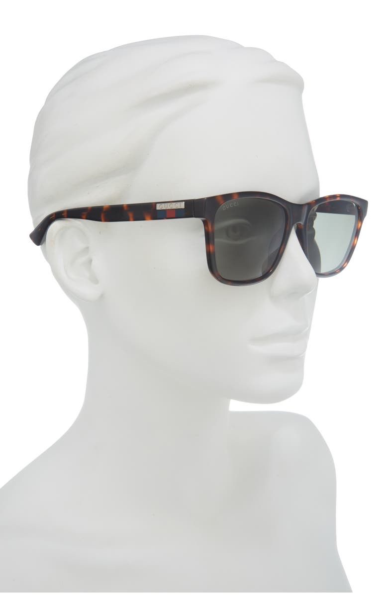 Gucci 57mm Square Sunglasses, Alternate, color, Havana Havana Green