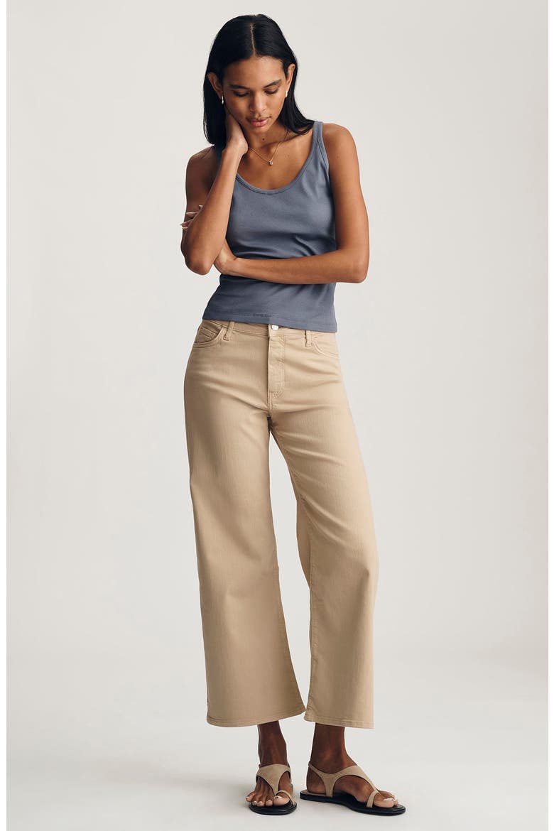 Scoop Neck Stretch Cotton Rib Tank, Alternate, color, GRISAILLE