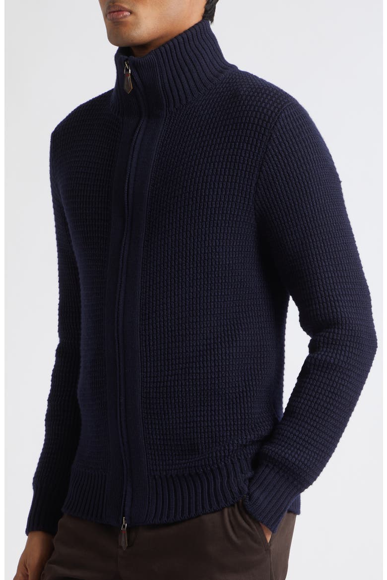 Wool Bomber Cardigan, Alternate, color, NAVY