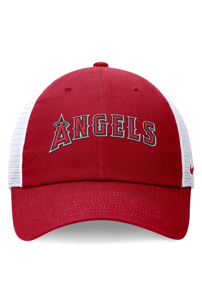 Men's Nike Red Los Angeles Angels Evergreen Wordmark Trucker Adjustable Hat, Alternate, color, Red