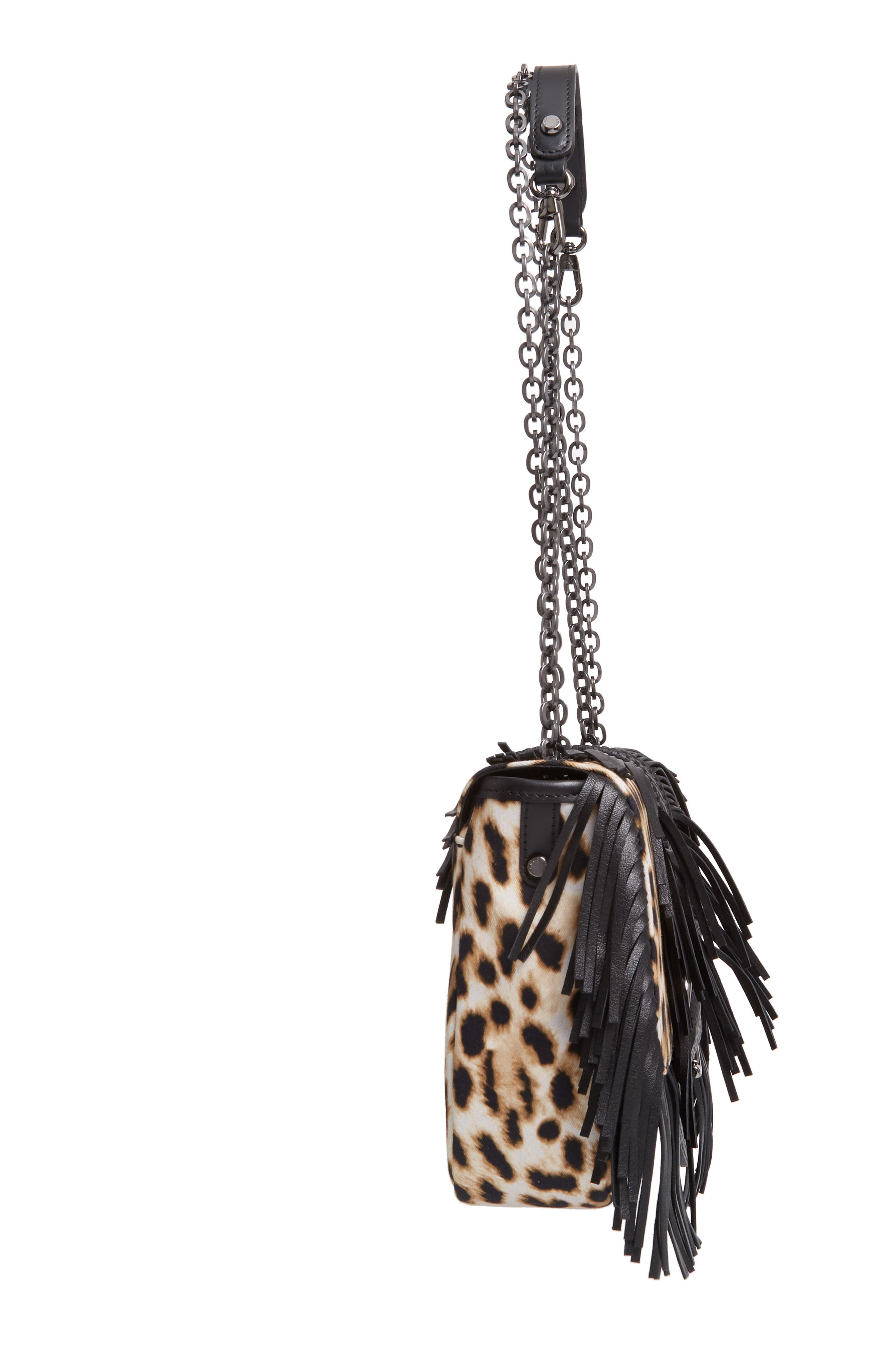 Longchamp Small Amazone Leopard Print Canvas Shoulder Bag, Alternate, color, 