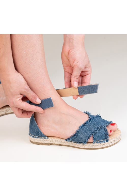 Minnetonka Pemma Ankle Strap Sandal In Blue Denim