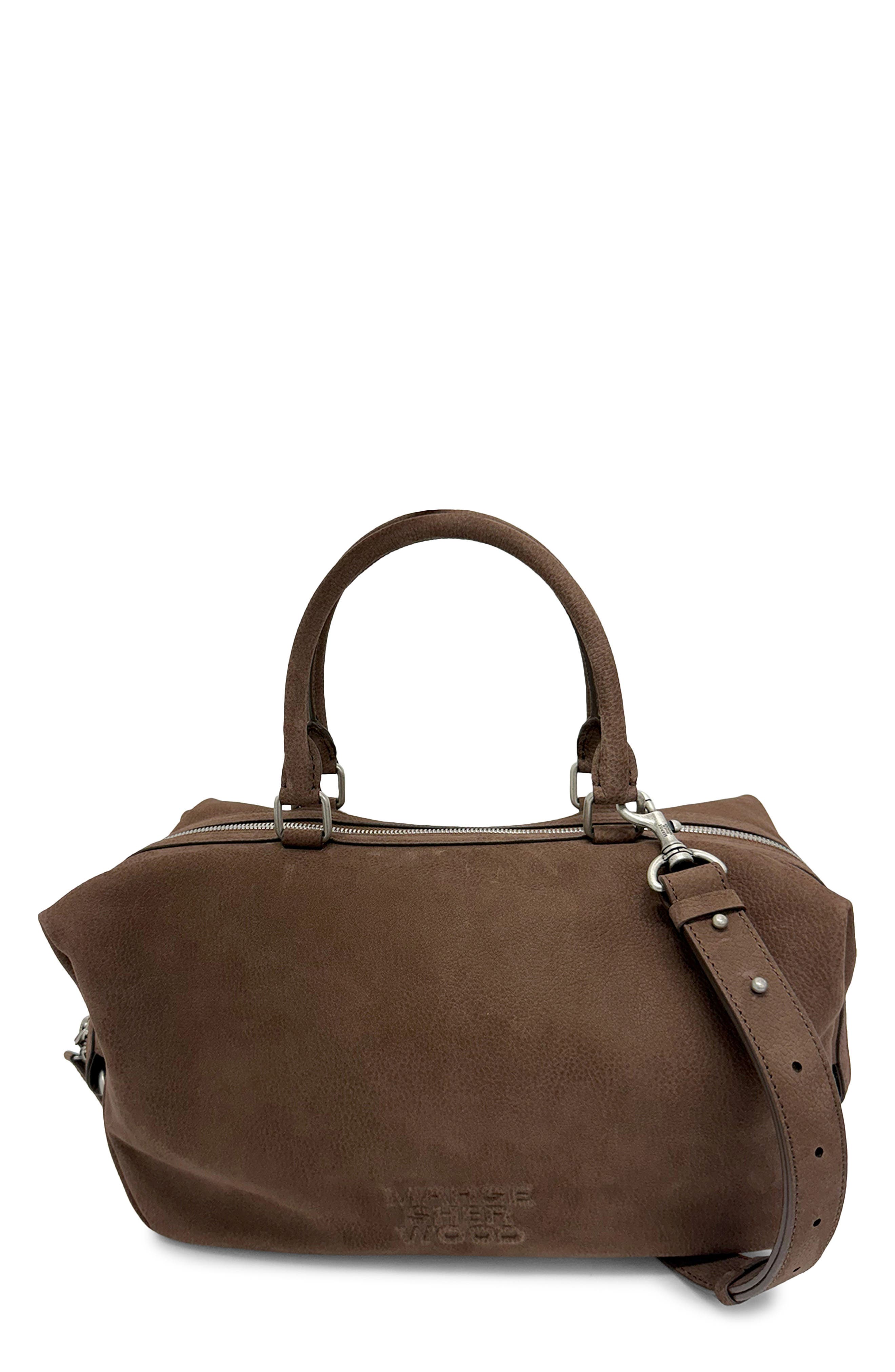 Dumpling Leather Tote, Main, color, MILK BROWN NUBUCK