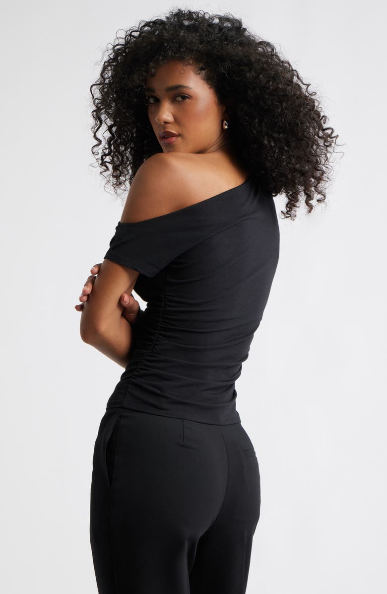 Open Edit Ruched Off the Shoulder T-Shirt, Alternate, color,