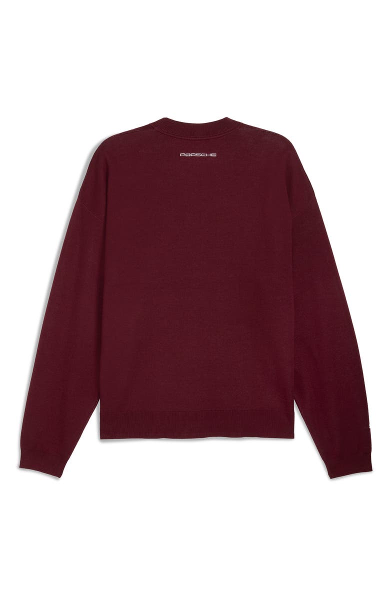 PUMA Porsche League Cotton Blend Crewneck Sweater, Alternate, color, Ruby Shimmer