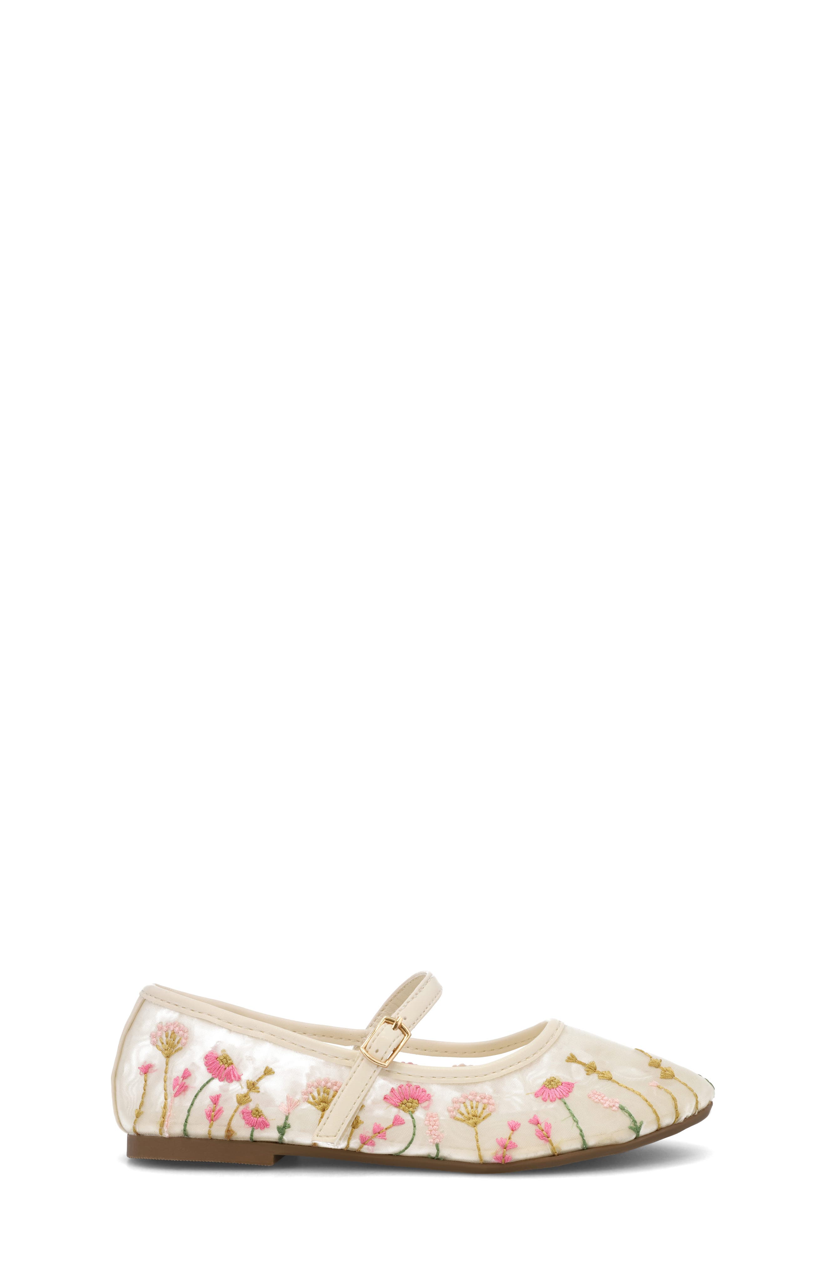 MIA Kids' Kescia Embroidered Mary Jane Flat, Alternate, color, Bone Floral