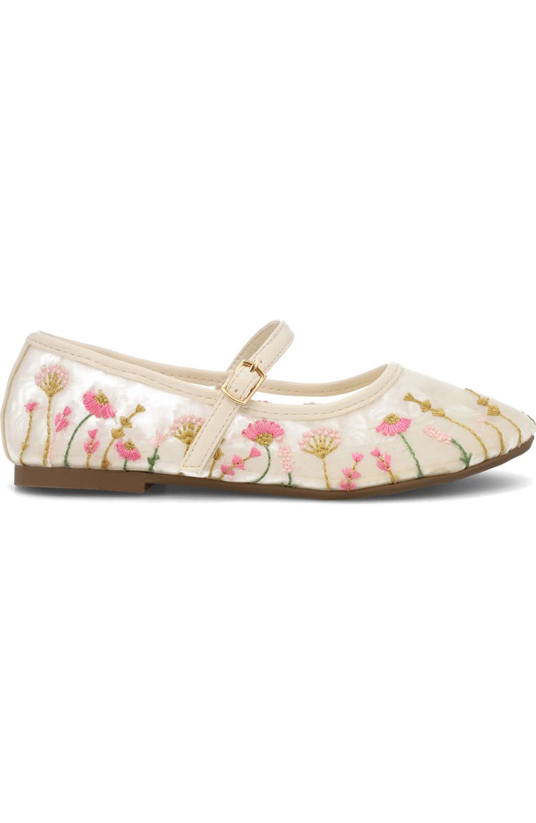 MIA Kids' Kescia Embroidered Mary Jane Flat, Alternate, color, Bone Floral