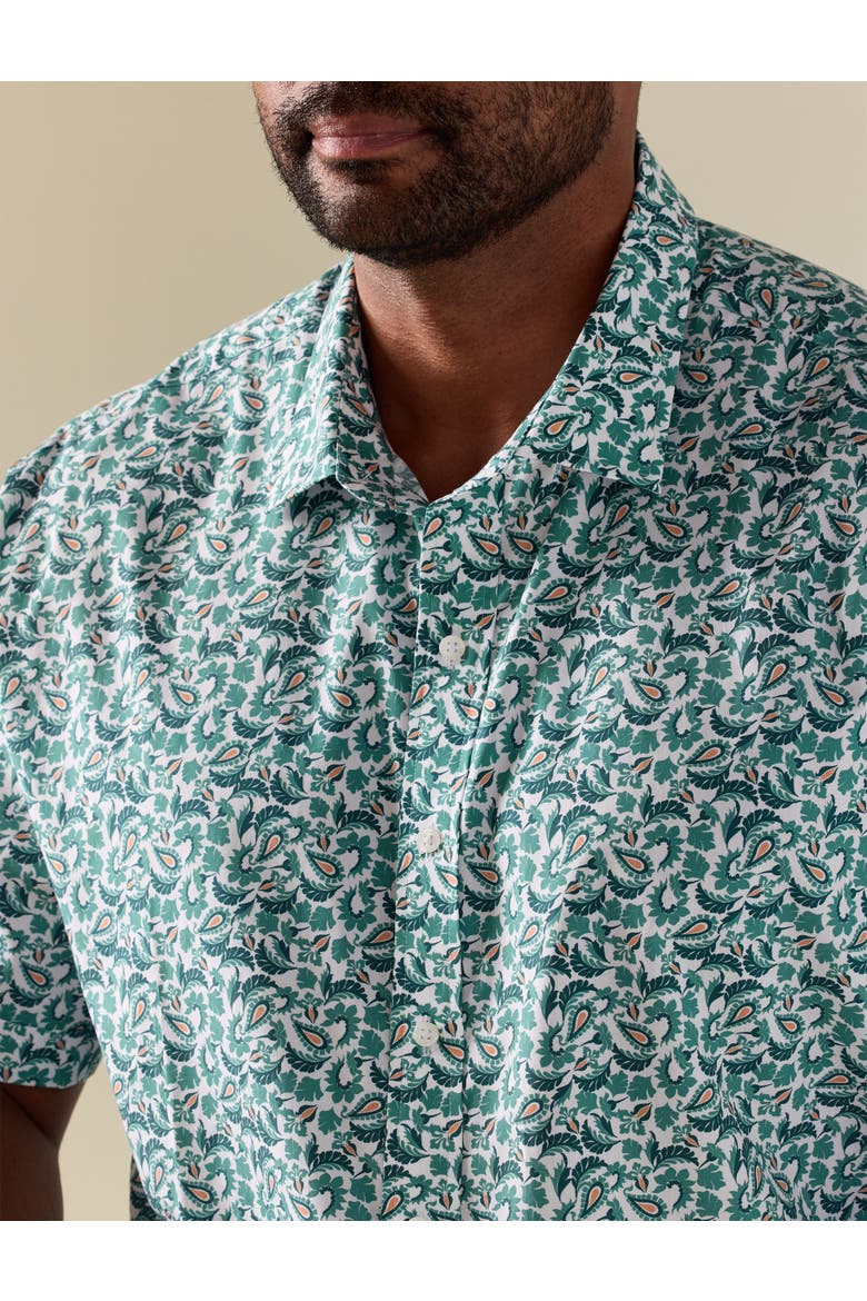 Big & Tall Tonal Paisley Sport Shirt V2, Alternate, color, GREEN