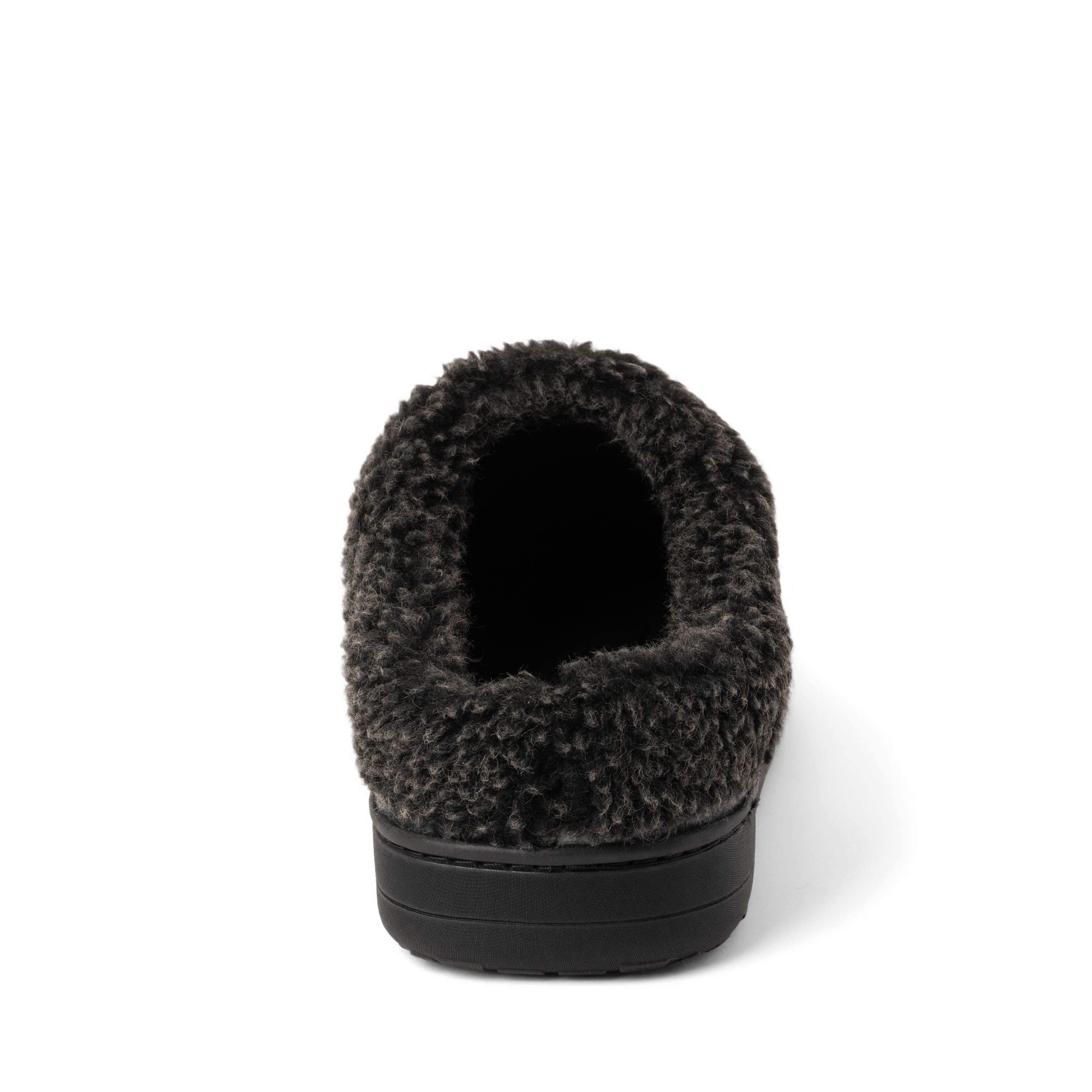 Microsuede Clog Slippers, Alternate, color, GREY PLAID