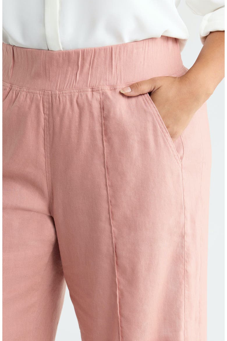 Multitasker Linen Blend Wide Leg Plus Size Pant, Alternate, color, Dusty Rose