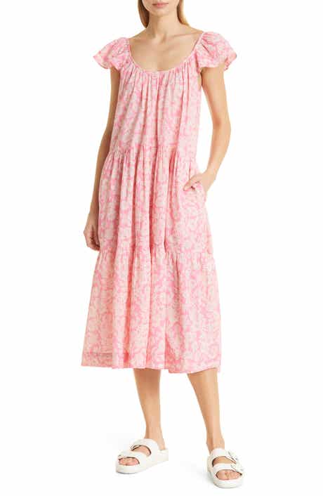 THE GREAT. The Plumeria Cotton Midi Dress
