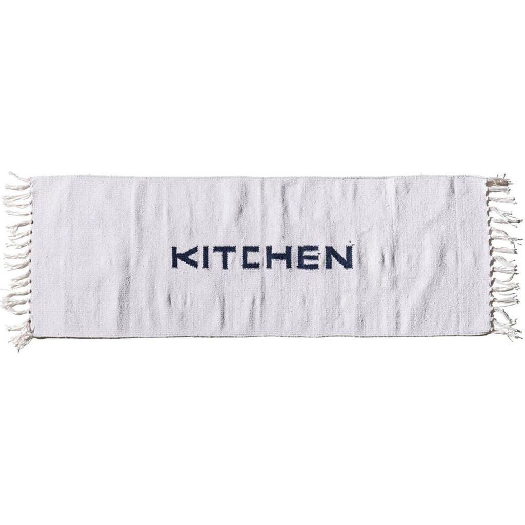 Puebco Handloomed Recycle Yarn Kitchen Mat In White