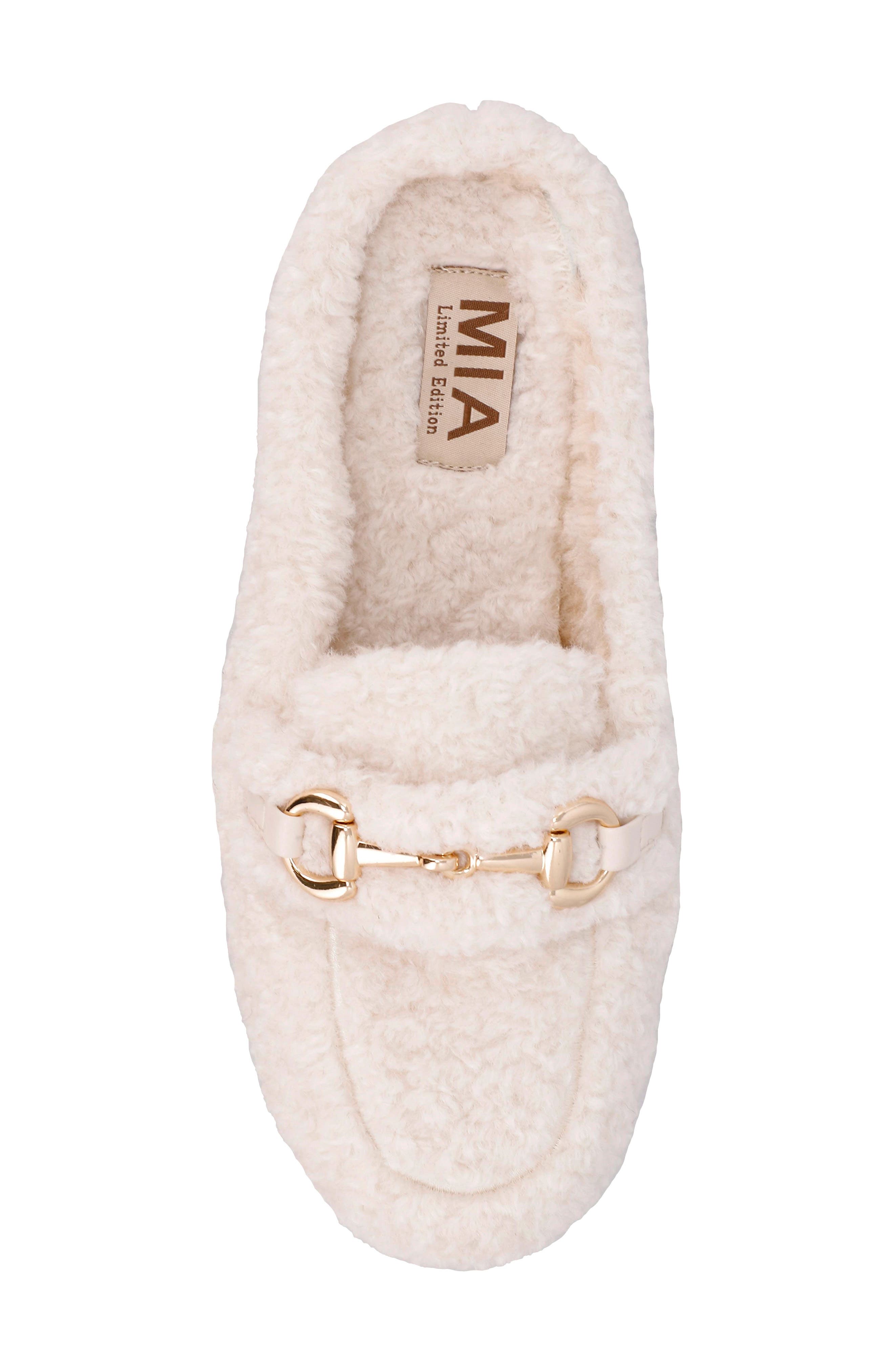 MIA Cocoa Faux Shearling Slipper, Alternate, color, Off White